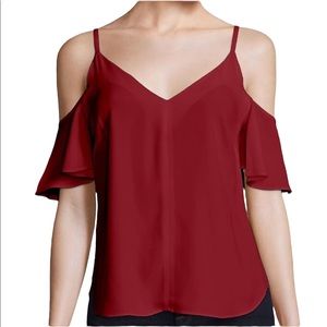 A.L.C. Red Cold Shoulder Blouse